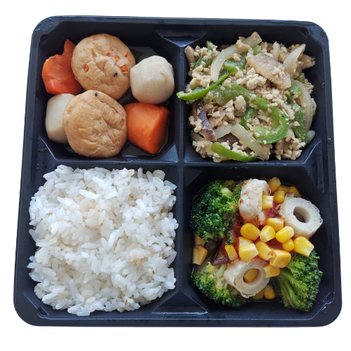 まごわやさしい弁当 鶏ひき肉のゴマ味噌炒め