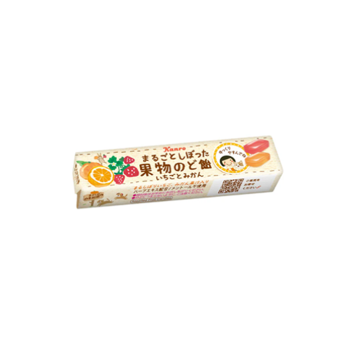 まるごとしぼった果物のど飴いちごとみかん