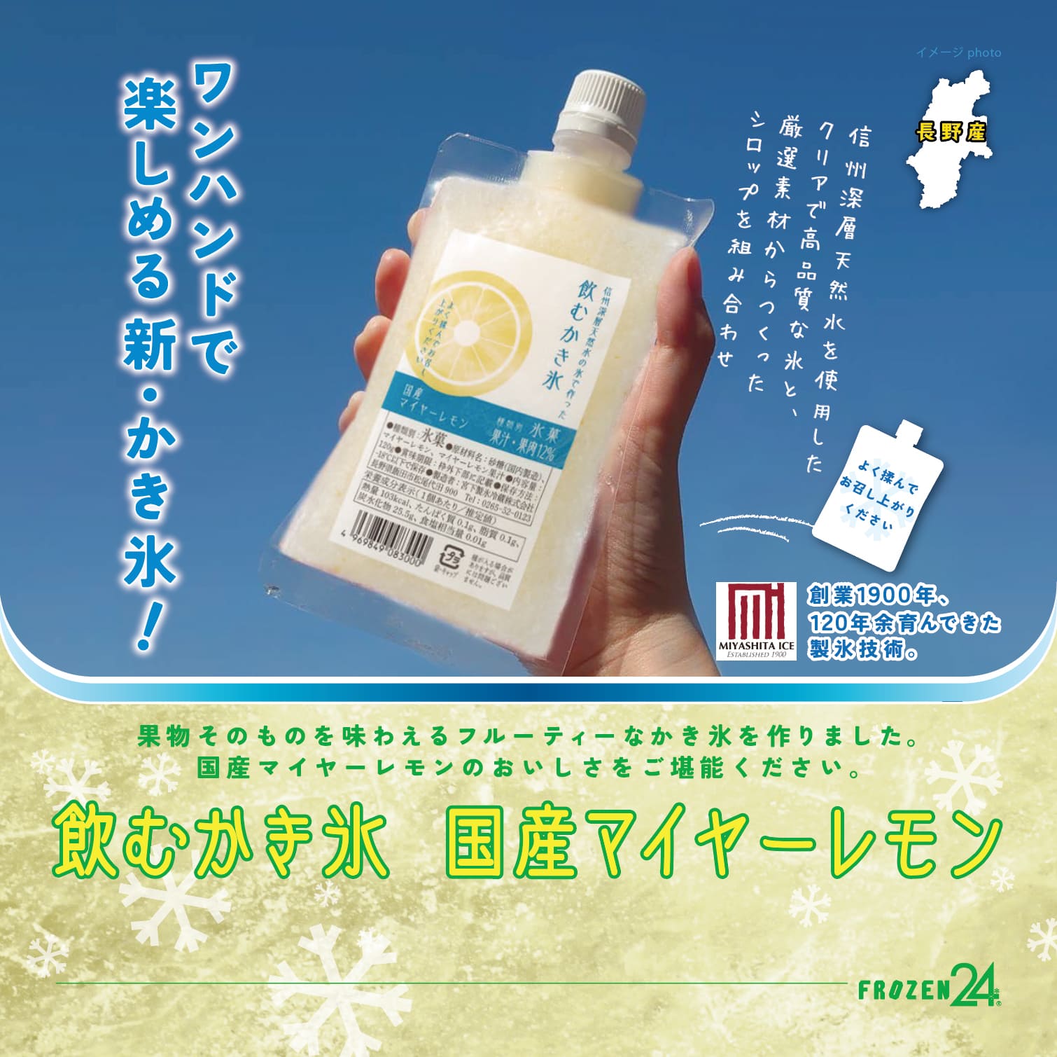 宮下製氷冷蔵 飲むかき氷 国産マイヤーレモン
